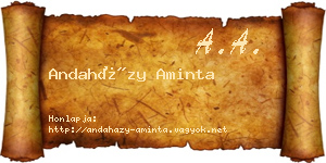 Andaházy Aminta névjegykártya